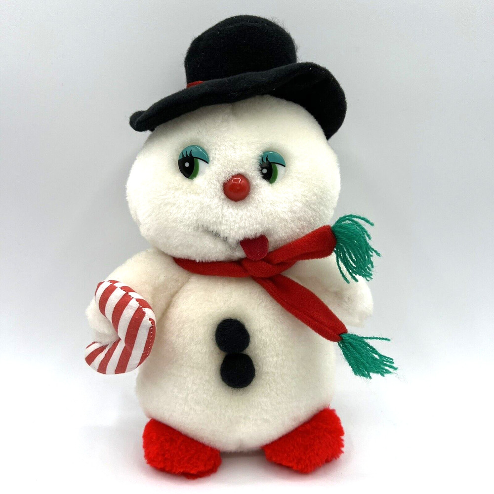 Christmas Kitschy Retro Style Snowman Plush Stuffed Animal by Oriental Trading